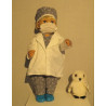 dokters set donker blauw baby born 43cm