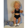 bikini zwart geblokt met omslagrokje baby born 43cm
