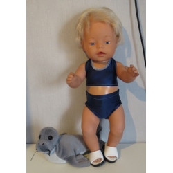 bikini donker blauw met omslagrokje baby born 43cm