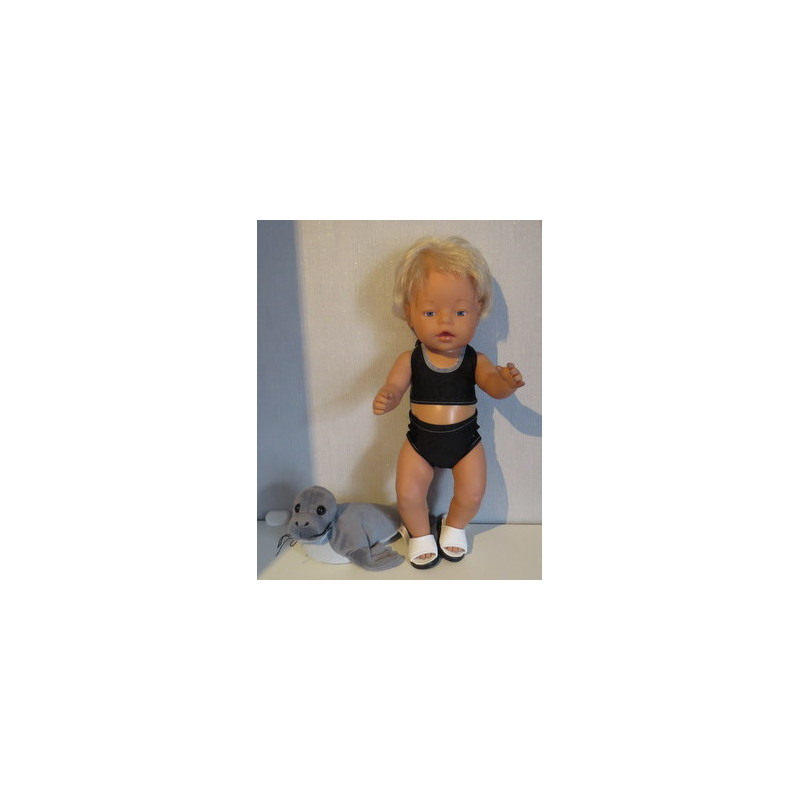 bikini zwart gebloemd baby born 43cm