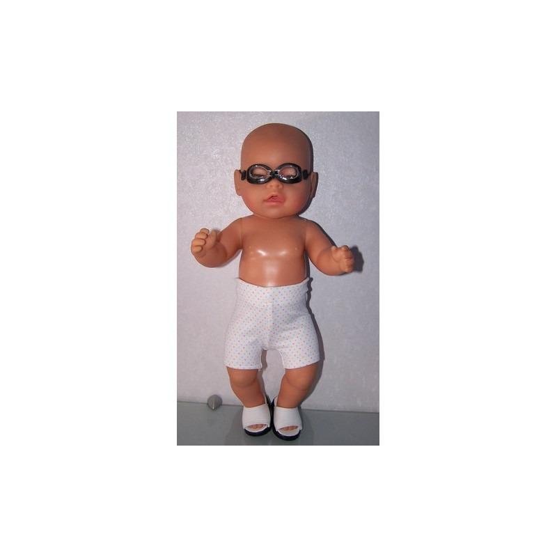 zwemboxer met gekleurde stippen baby born 43cm