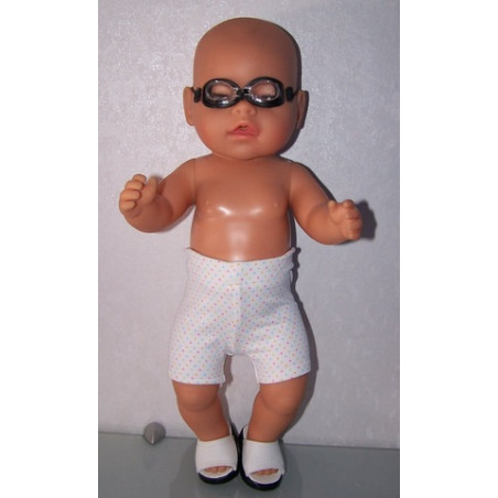 zwemboxer met gekleurde stippen baby born 43cm