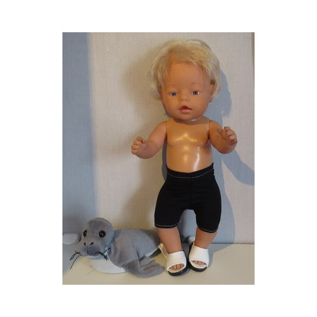 zwemboxer zwart  baby born 43cm