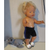 zwemboxer zwart met blauw baby born 43cm