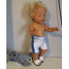 zwemboxer wit met blauw baby born 43cm