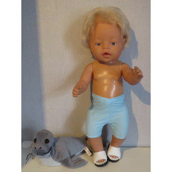 zwemboxer licht blauw baby born 43cm