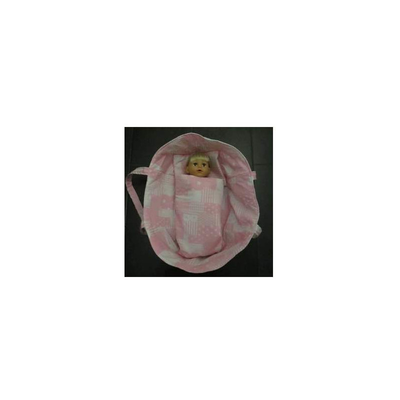 reiswieg licht roze sterren (wit )baby born 43cm