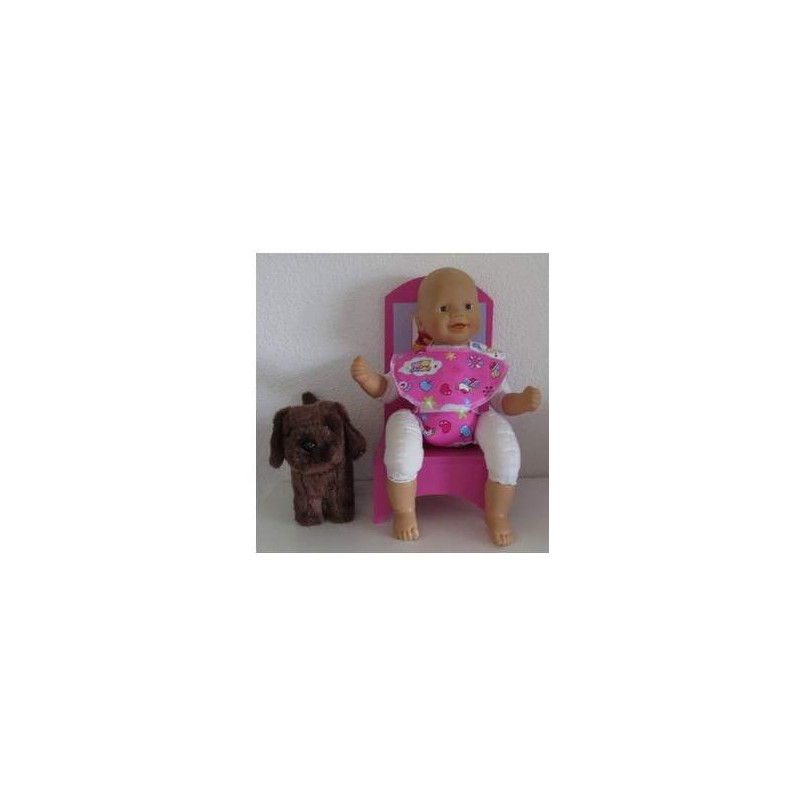 luier slab setje roze beren  babypop 36/38cm