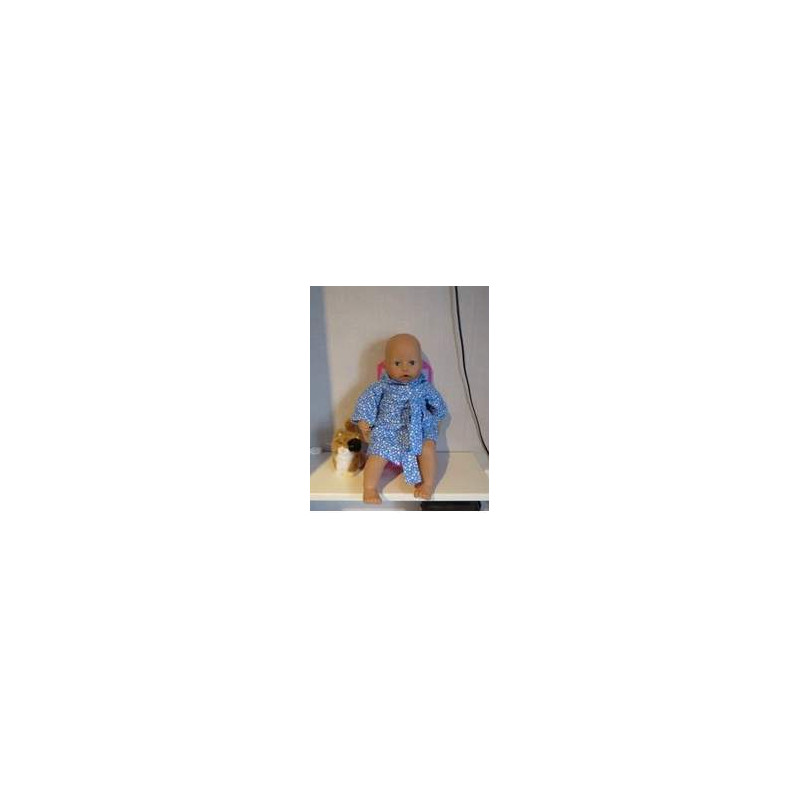 badjas blauw stippen  babypop 46/48cm