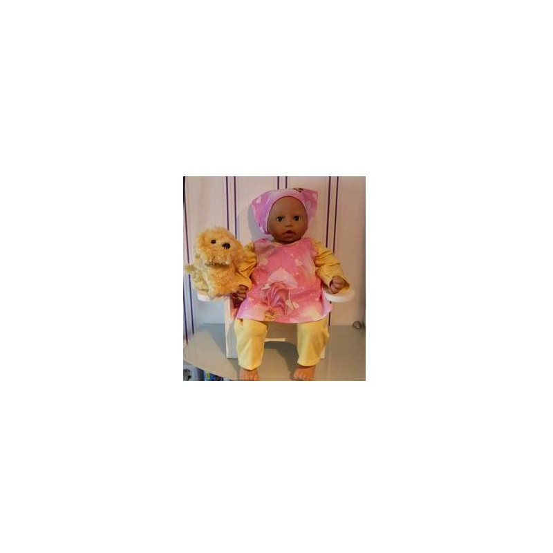 jurk setje roze prinsessen babypop 46/48cm