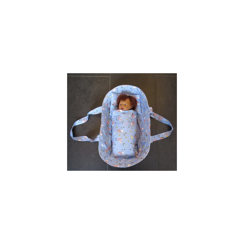 reiswieg blauw schapen (wit ) little baby born 32cm