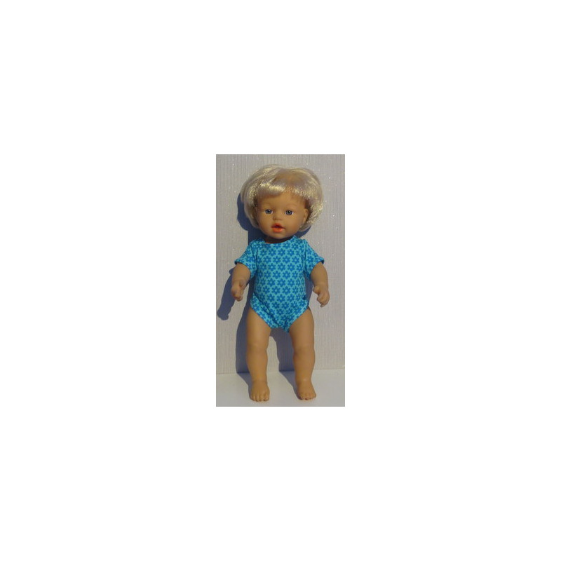 romper blauw bloemen little baby born 32cm