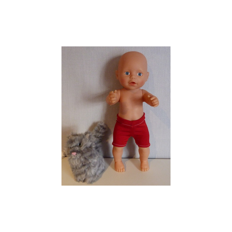 zwemboxer rood glimmend little baby born 32cm