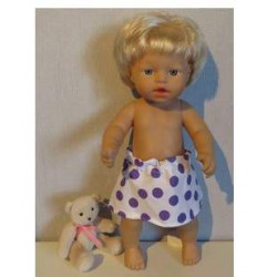 losse rok polka dots paars little baby born 32cm