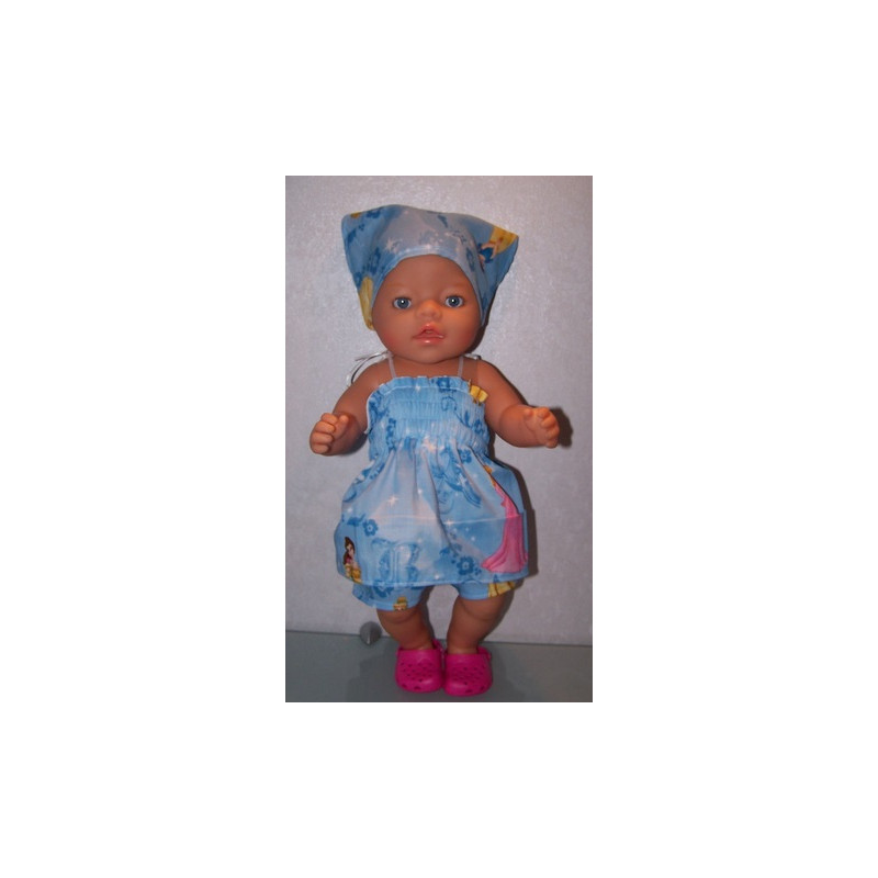 smokjurk setje blauw prinsessen baby born 43cm