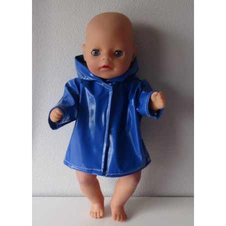 regenjas donker blauw baby born little 36cm