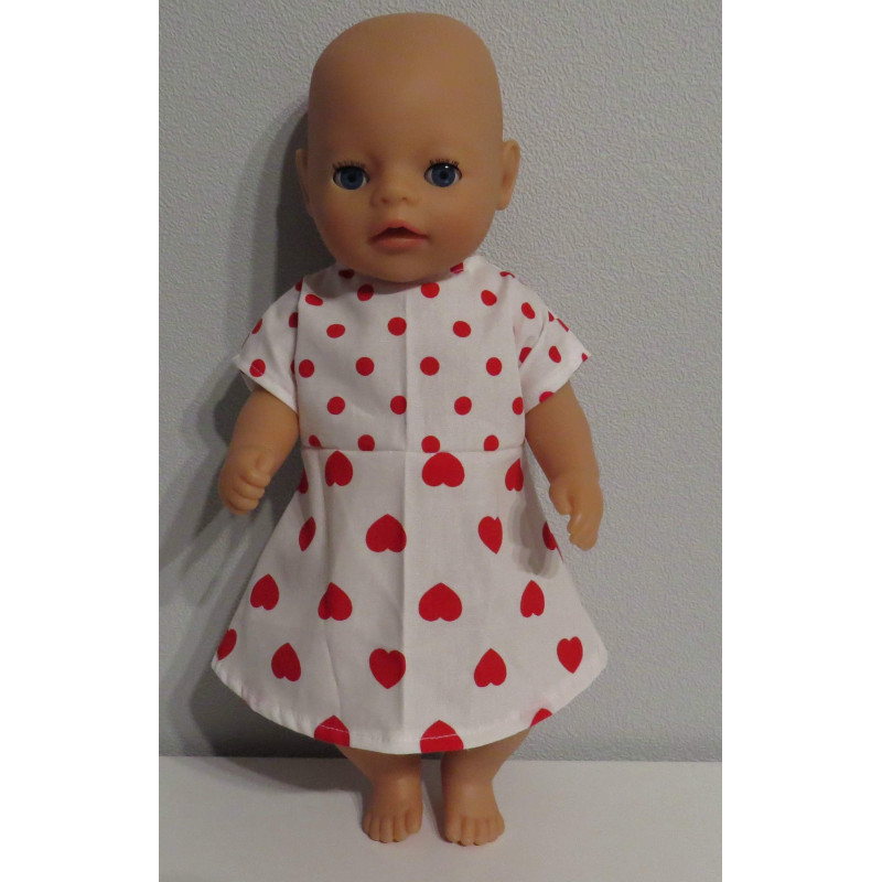 jurk met rood baby born little 36cm